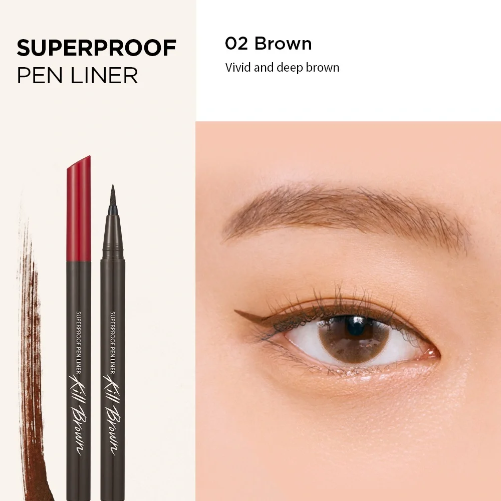 Clio Superproof Pen Liner Kill Brown shade 02 Brown NEW
